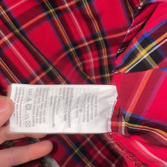 Crew cuts girls size 10 plaid Christmas blouse - Picture 7 of 8